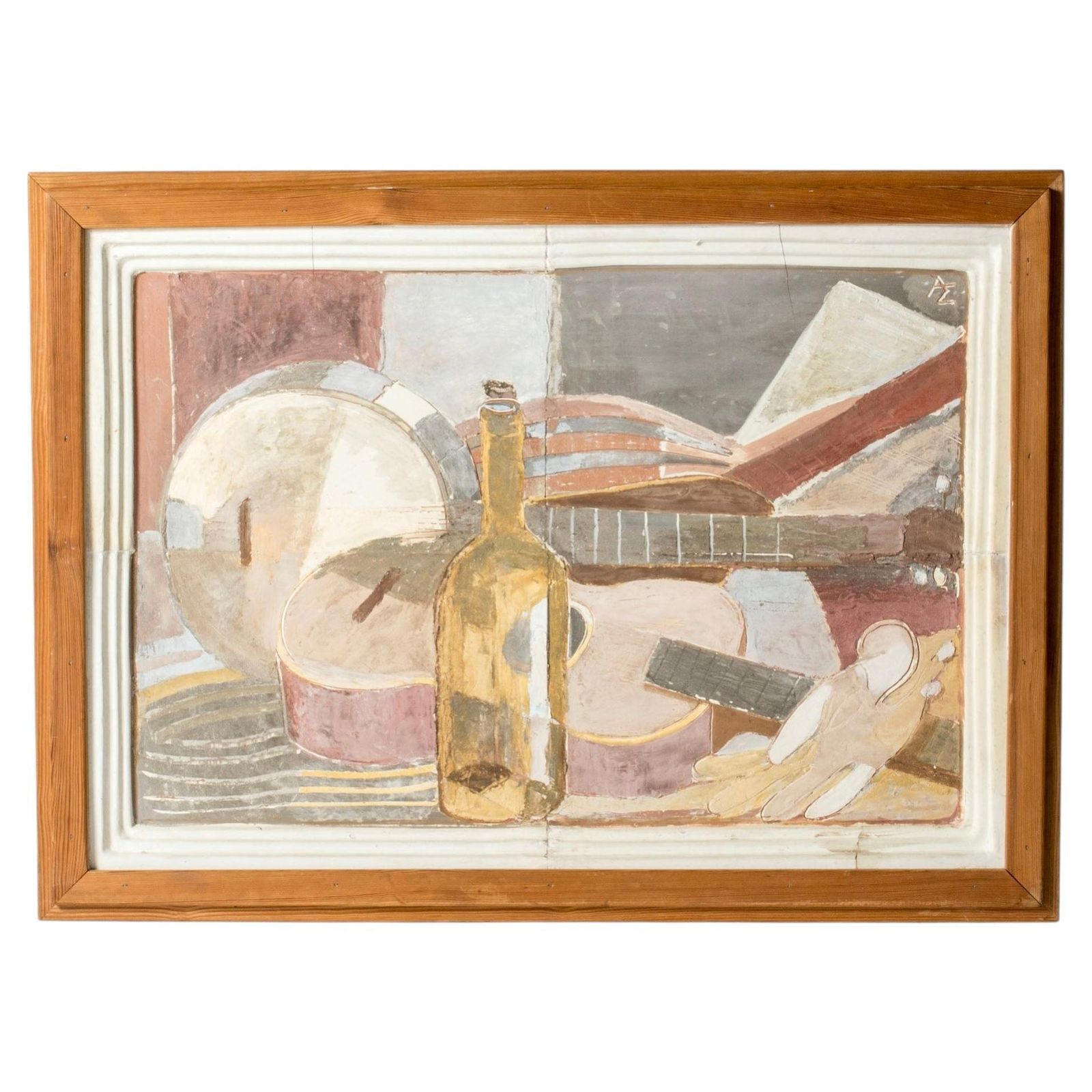 Relief mural moderniste, nature morte en terre cuite, par Allan Ebeling