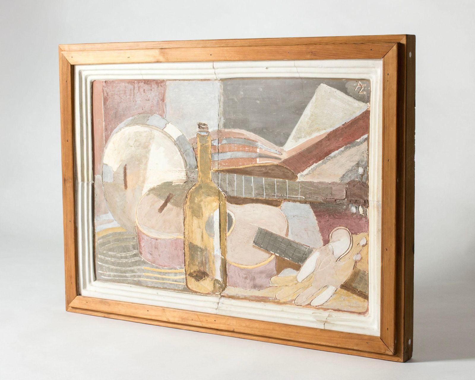 Relief mural moderniste, nature morte en terre cuite, par Allan Ebeling photo for sale
