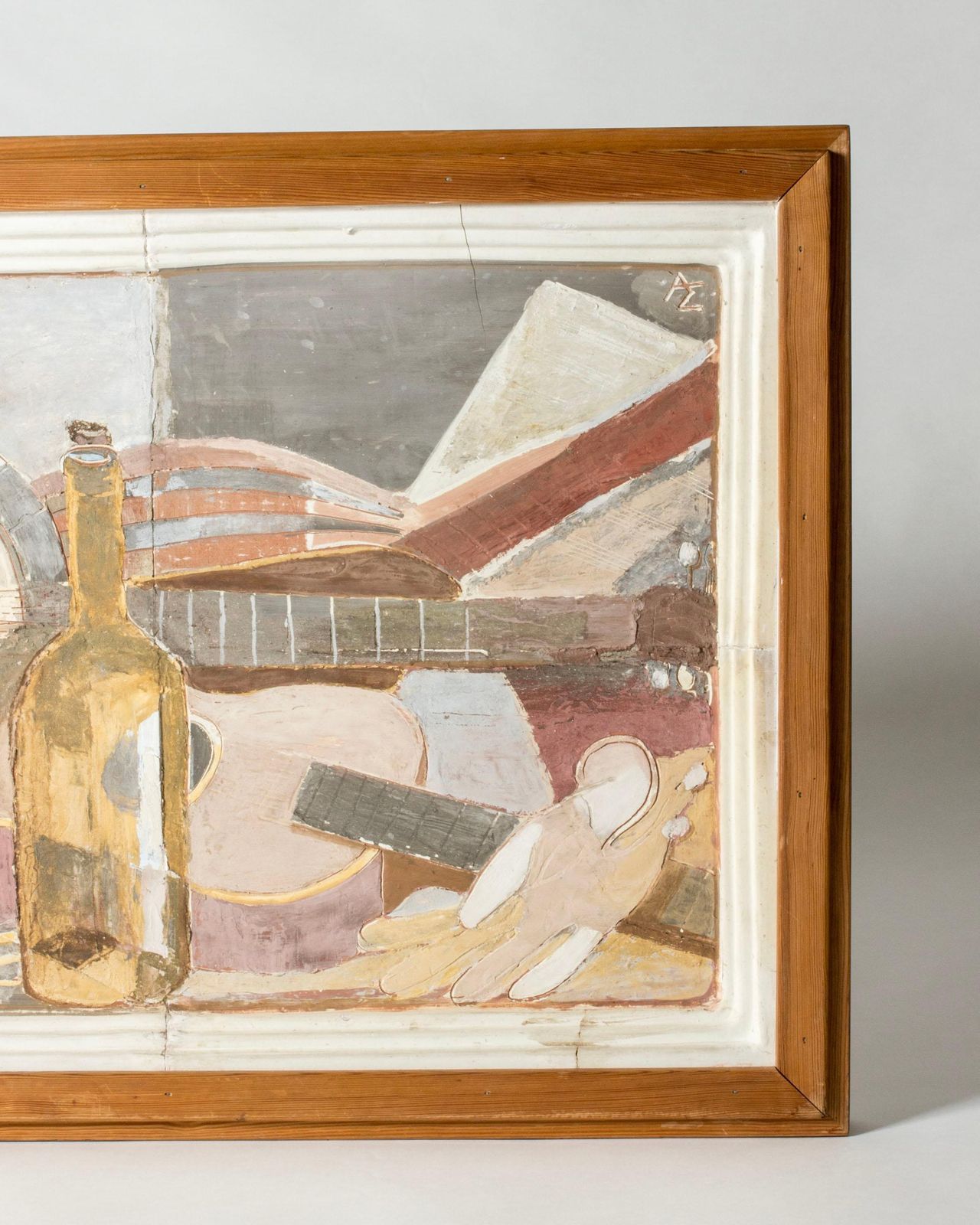 Relief mural moderniste, nature morte en terre cuite, par Allan Ebeling photo 3274.0