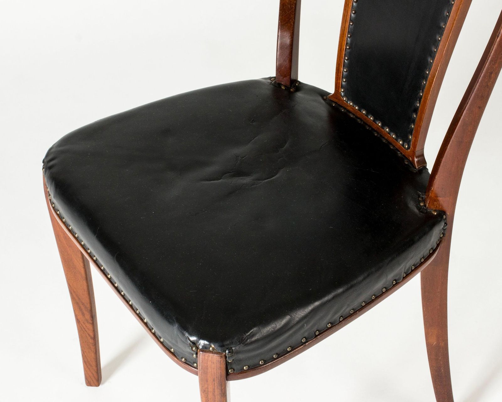 photo for sale Set Of Eight Swedish Modern Mahogany Dining Chairs By Carl Axel Acking, 1950s
