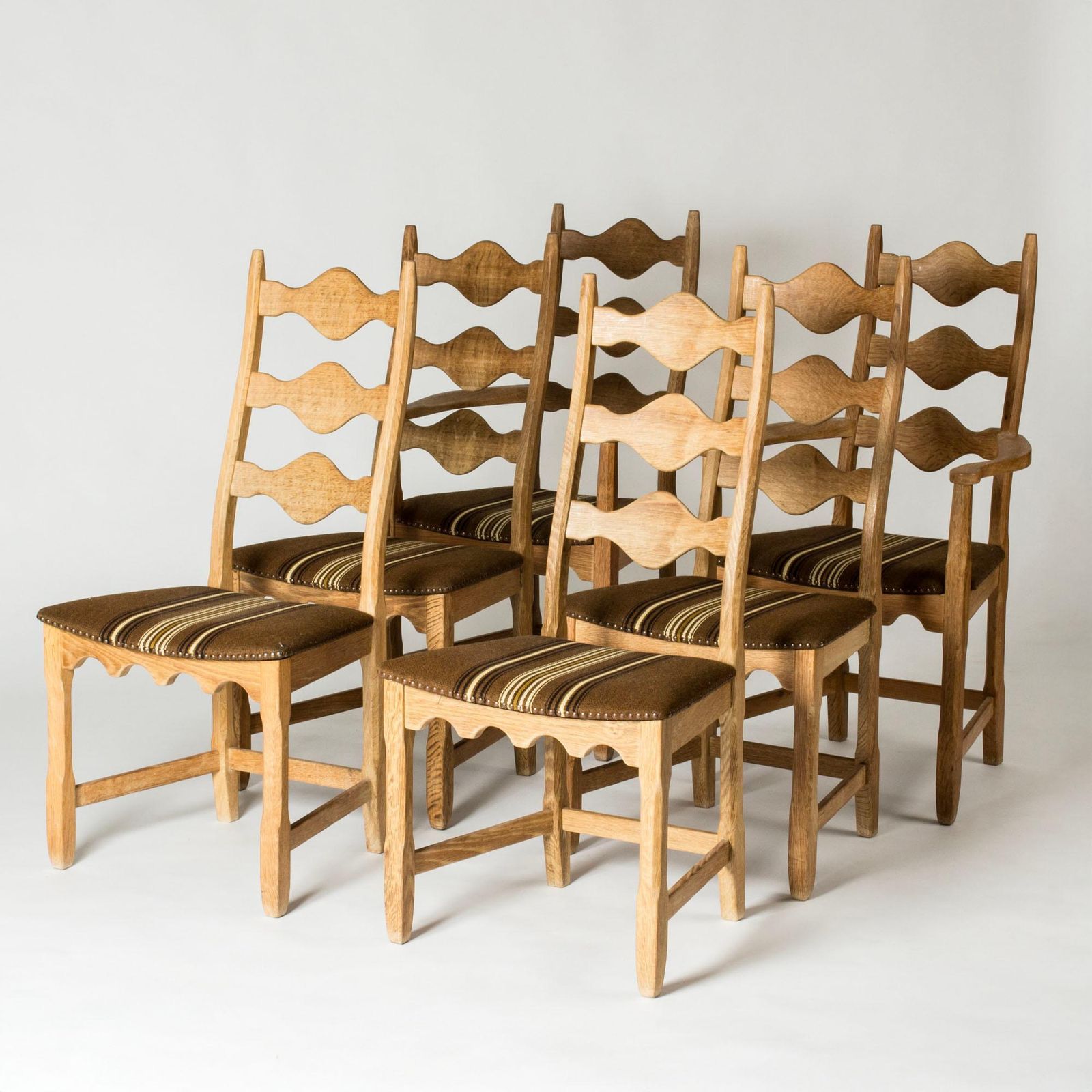 Midcentury Modern Dining Chairs By Henning Kjærnulf, Denmark, 1960s, Set Of Six photo for sale