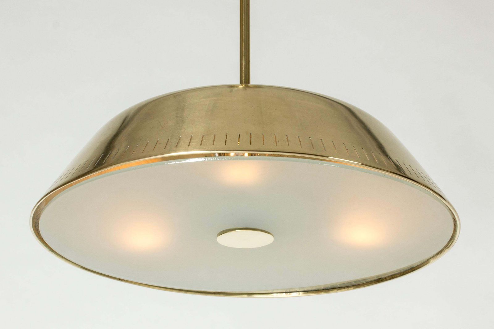 Swedish Modern messing plafondlamp van Harald Notini, ca. jaren 1940 photo furniture
