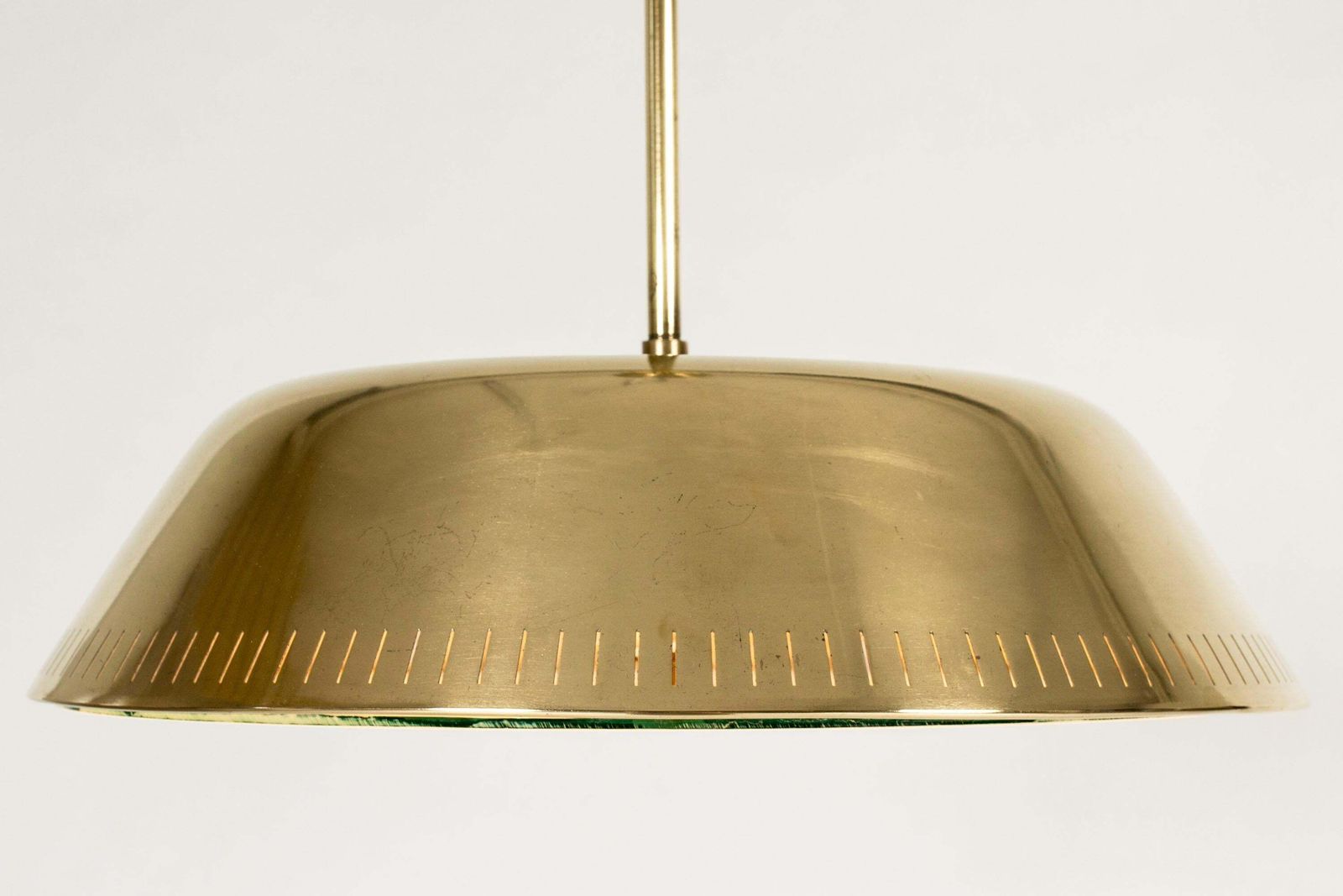 Swedish Modern messing plafondlamp van Harald Notini, ca. jaren 1940 photo 6417.0