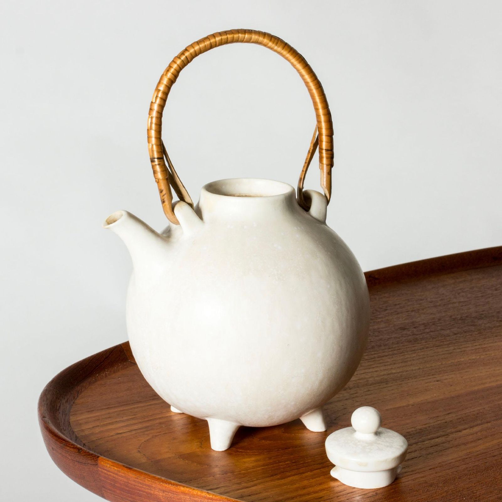 Scandinavisch Functionalistisch Stoneware Theepot van Gunnar Nylund, jaren 1940 photo 589.0