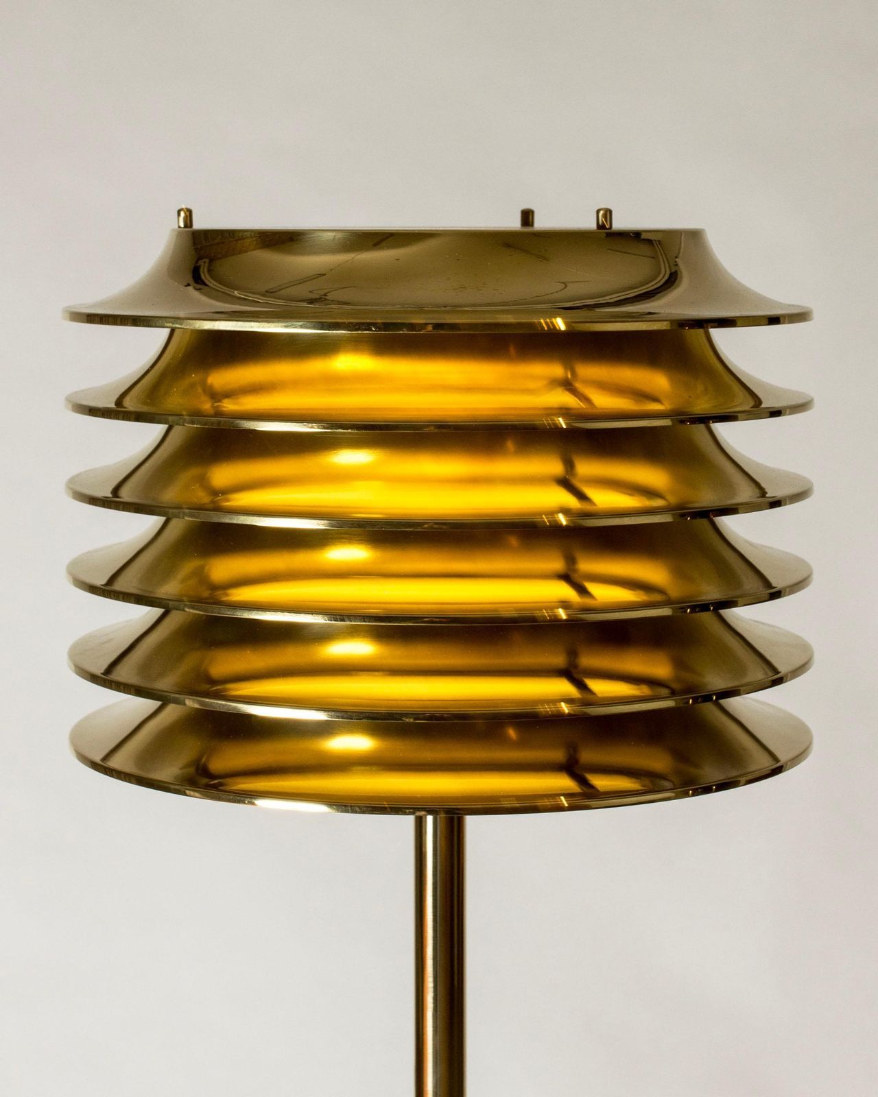 Finnish Midcentury Modern Brass Floor Lamp By Kai Ruokonen For Orno, 1970s photo furniture