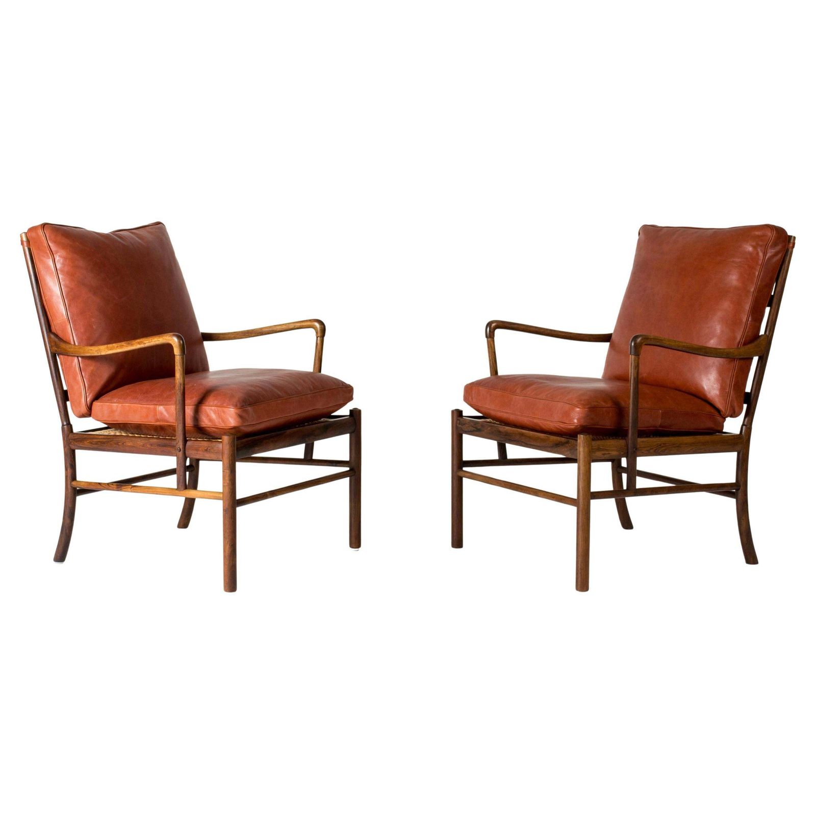 Scandinavian Modern "Colonial" Lounge Chairs by Ole Wanscher, Denemarken, jaren 1940