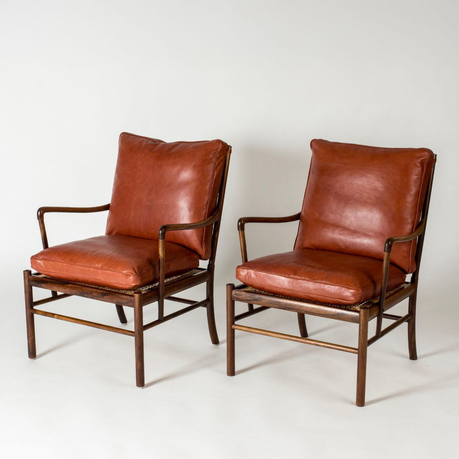 Fauteuils de salon scandinaves modernes « Colonial » par Ole Wanscher, Danemark, années 1940 photo furniture