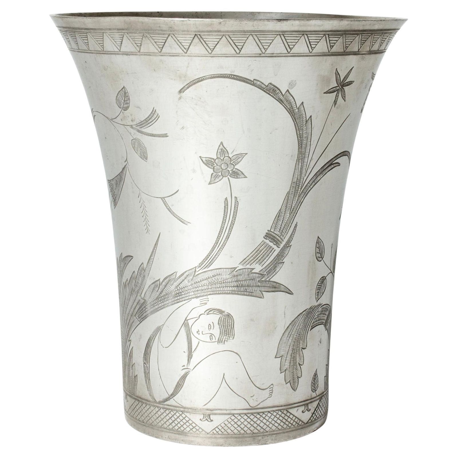 Swedish Grace Pewter Vase By Tyra Lundgren, Svenskt Tenn, Sweden, 1929