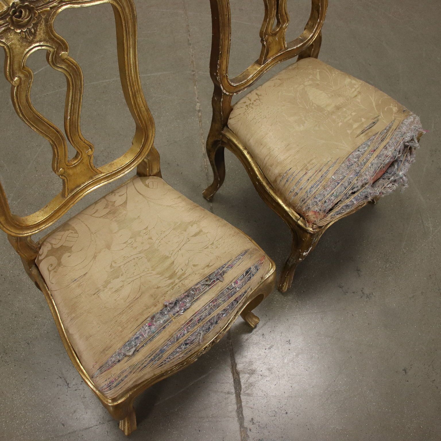 Pair Of Chairs Padded Gilded Wood Italy XX Century photo vinterior