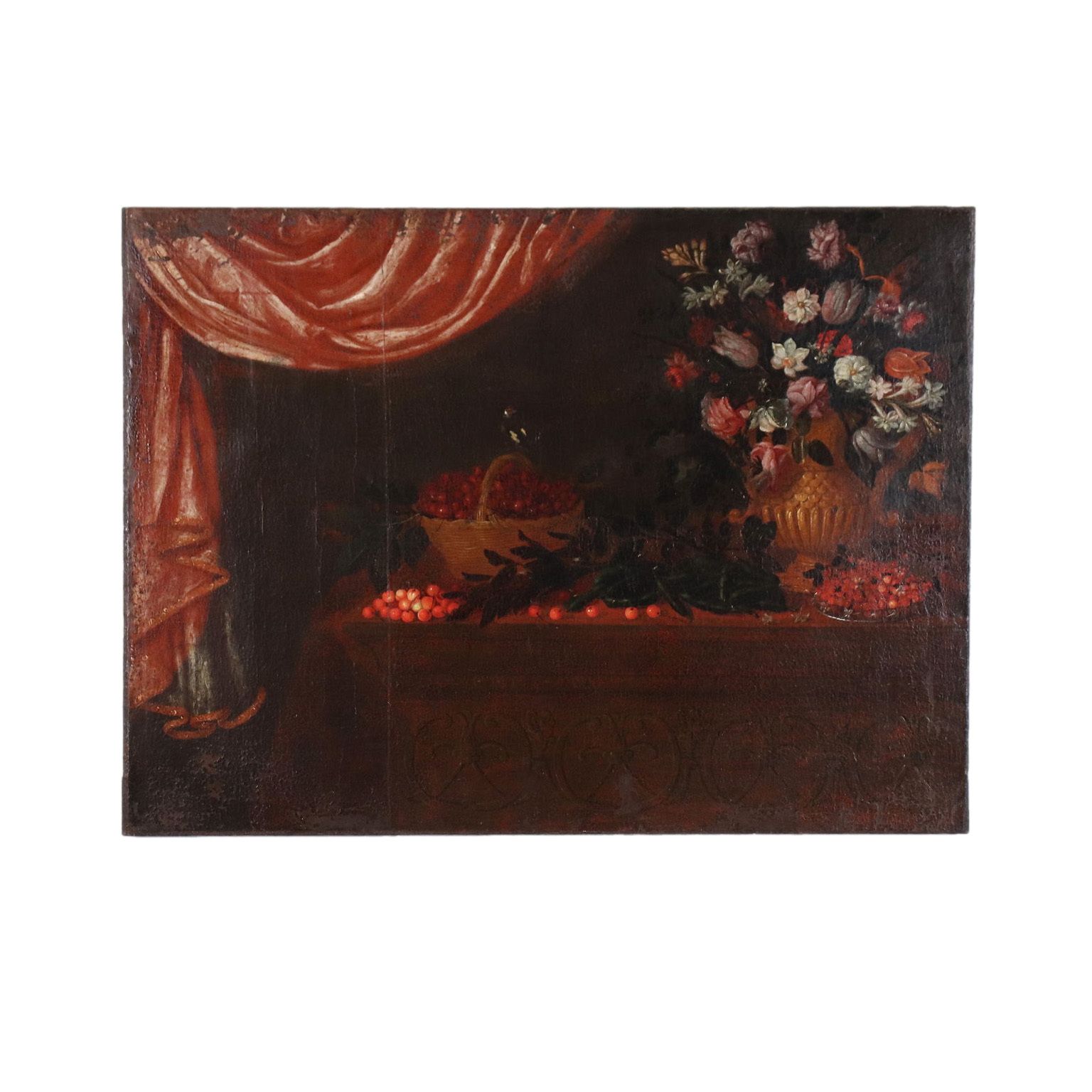 Still Life With Flowers Oil On Canvas Italy XVII Century