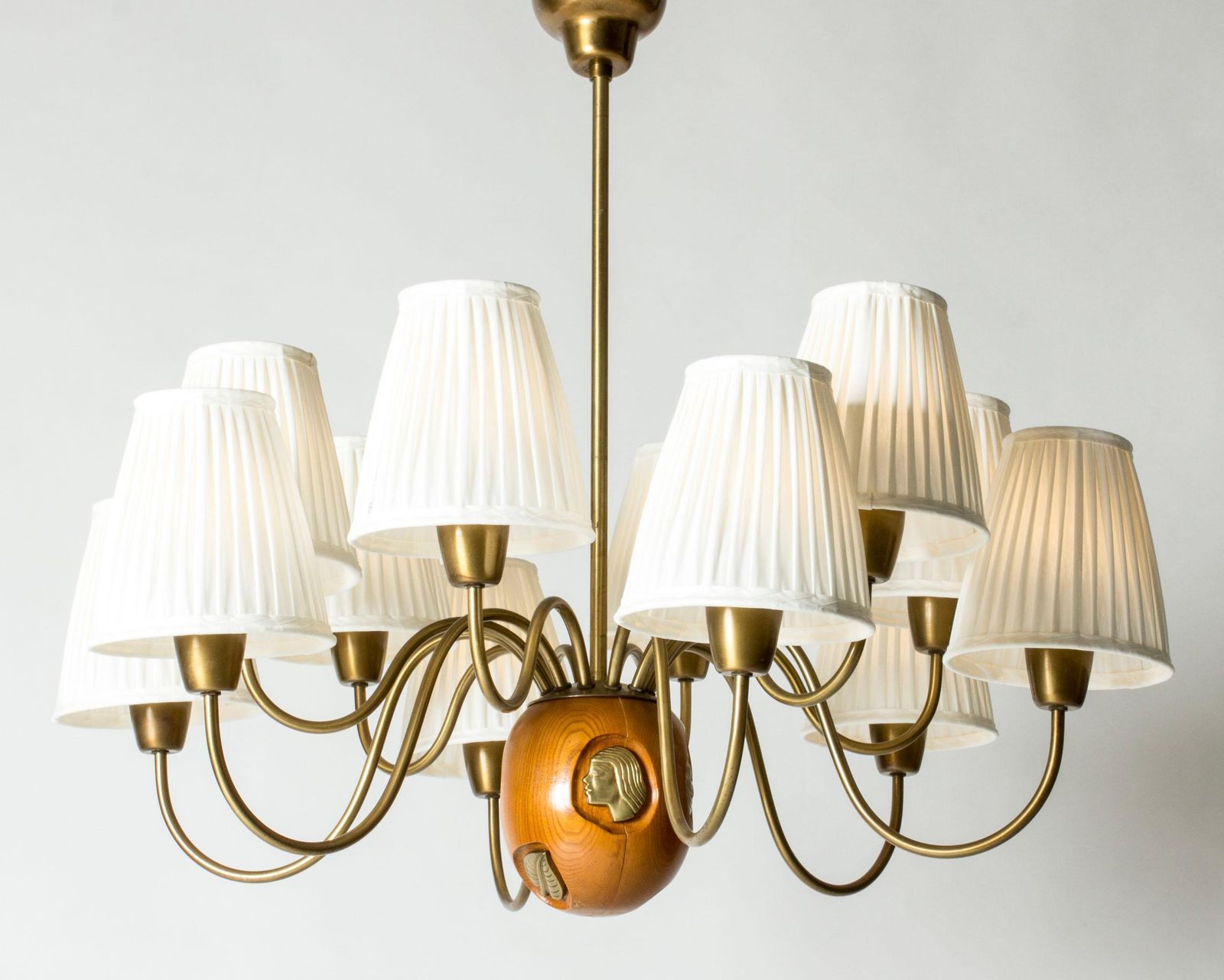 Lustre moderniste par Hans Bergström, Ateljé Lyktan, Suède, années 1940 photo for sale