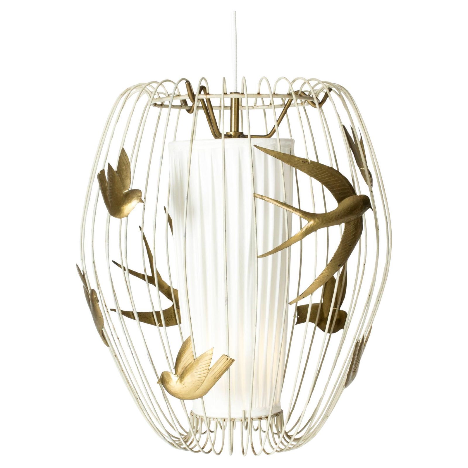 Midcentury Scandinavian Pendant Lamp By Hans Bergström, Sweden, 1940s