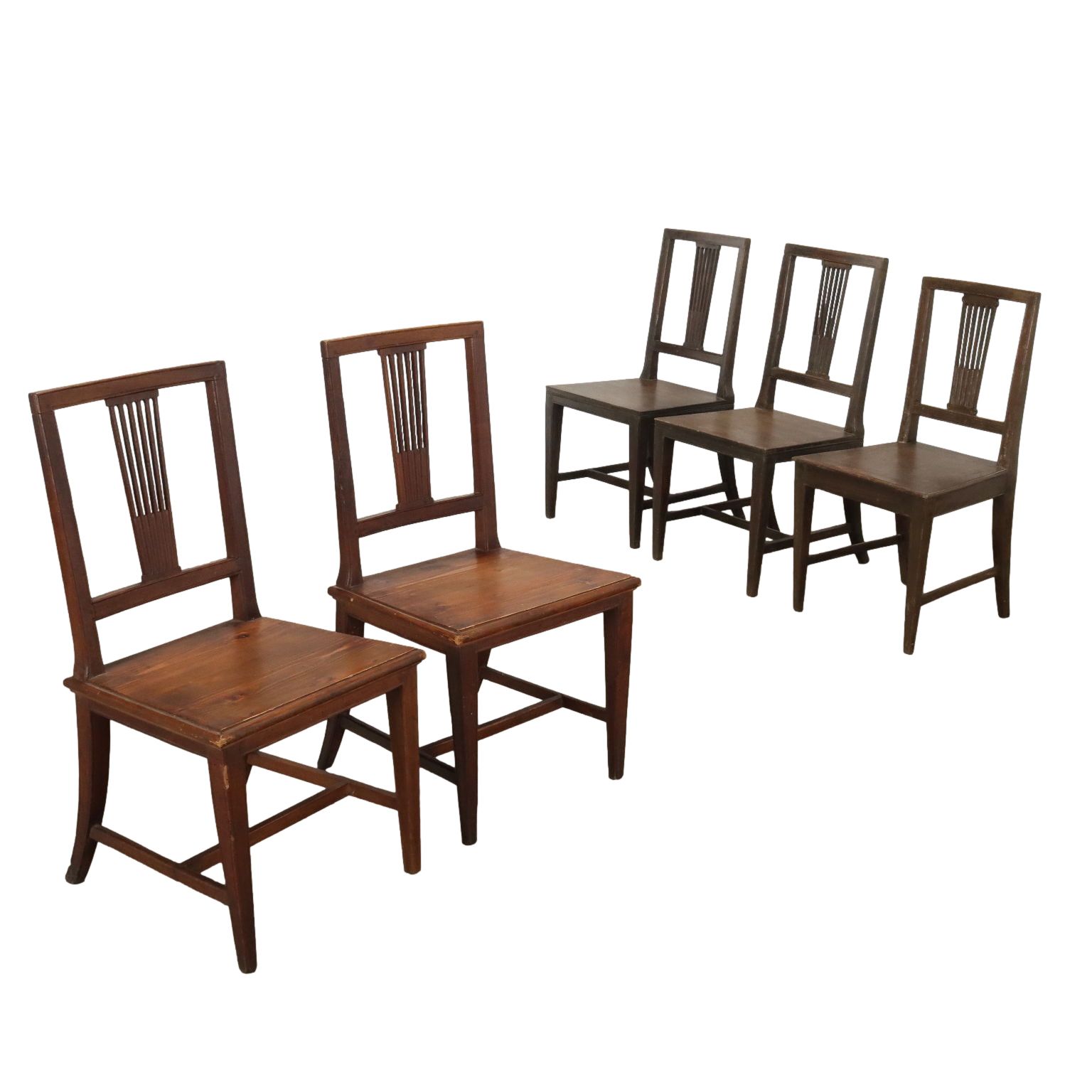 Chaises italiennes en noyer, XIXe siècle