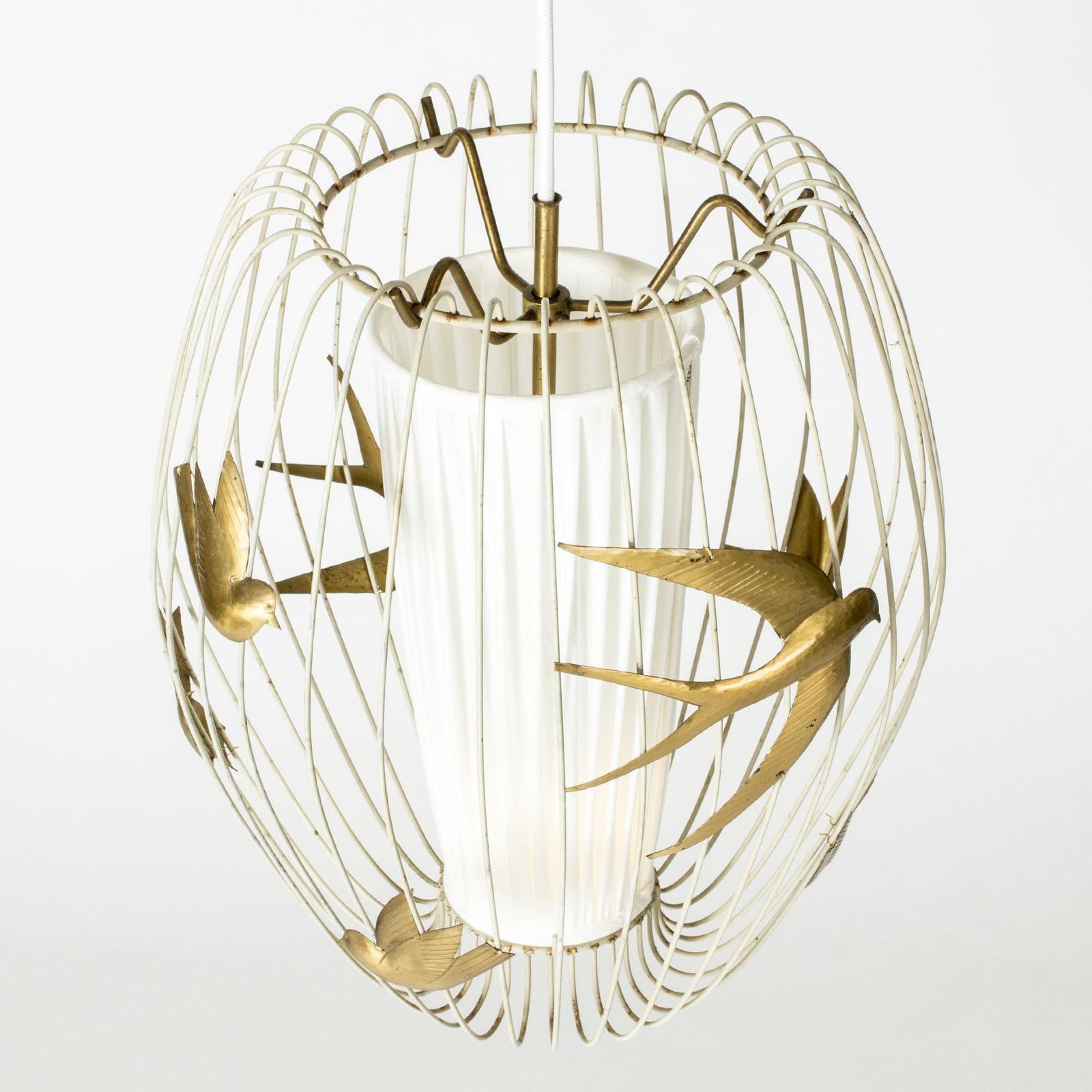 Mid-century Scandinavische hanglamp van Hans Bergström, Zweden, jaren 1940 photo Verlichting