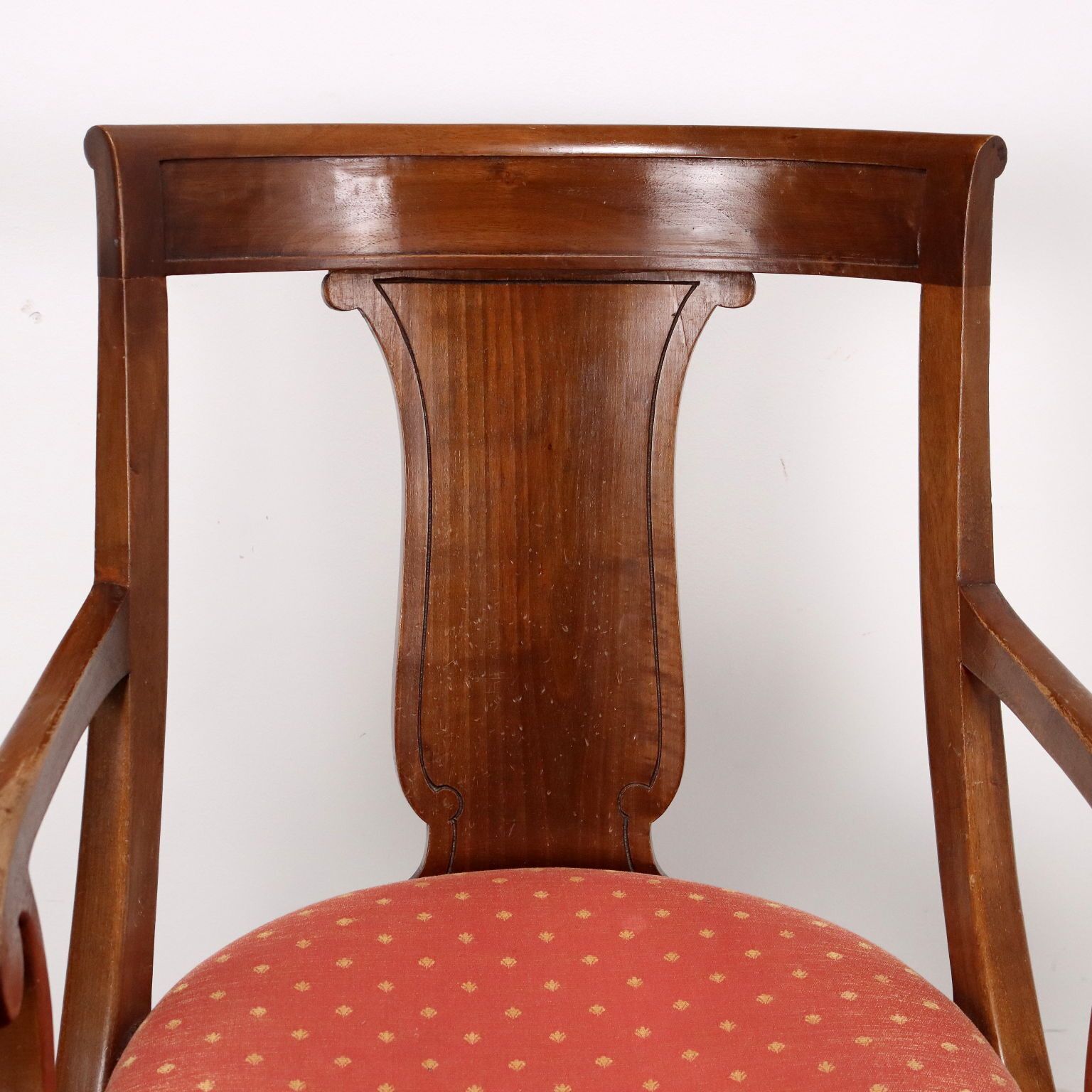 Fauteuil d'époque en noyer et tissu avec repose-pieds, XIXe siècle photo for sale