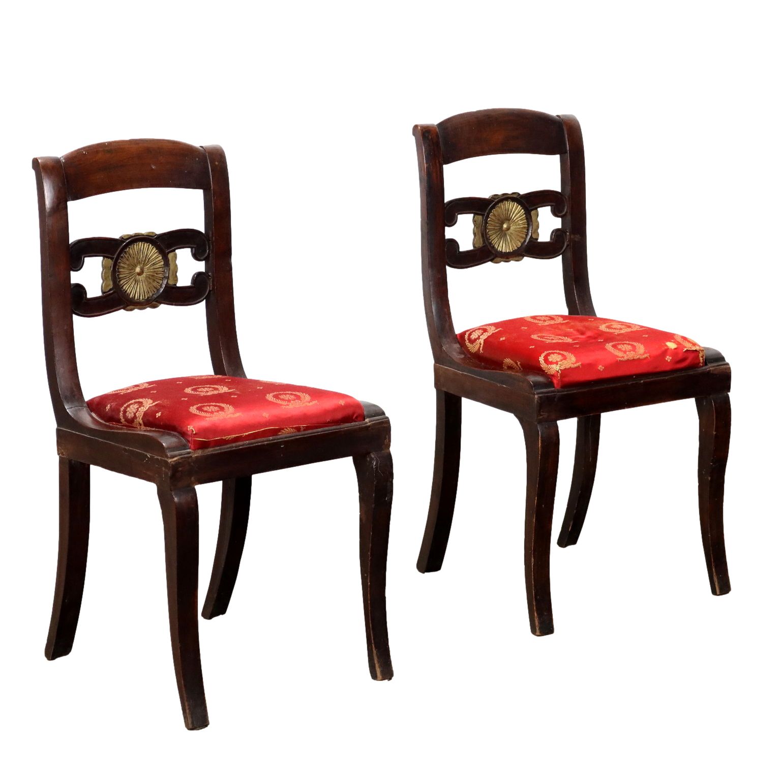 Pair Of Directoire Chairs In Walnut   Italy, Late 18th To Early 19th Century