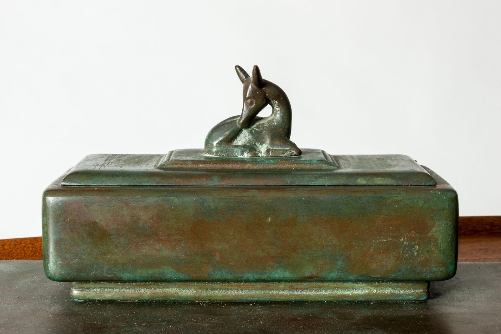 Modernistisch functionalistisch bronzen inktpot, Sune Bäckström, Zweden, jaren 1930 photo for sale