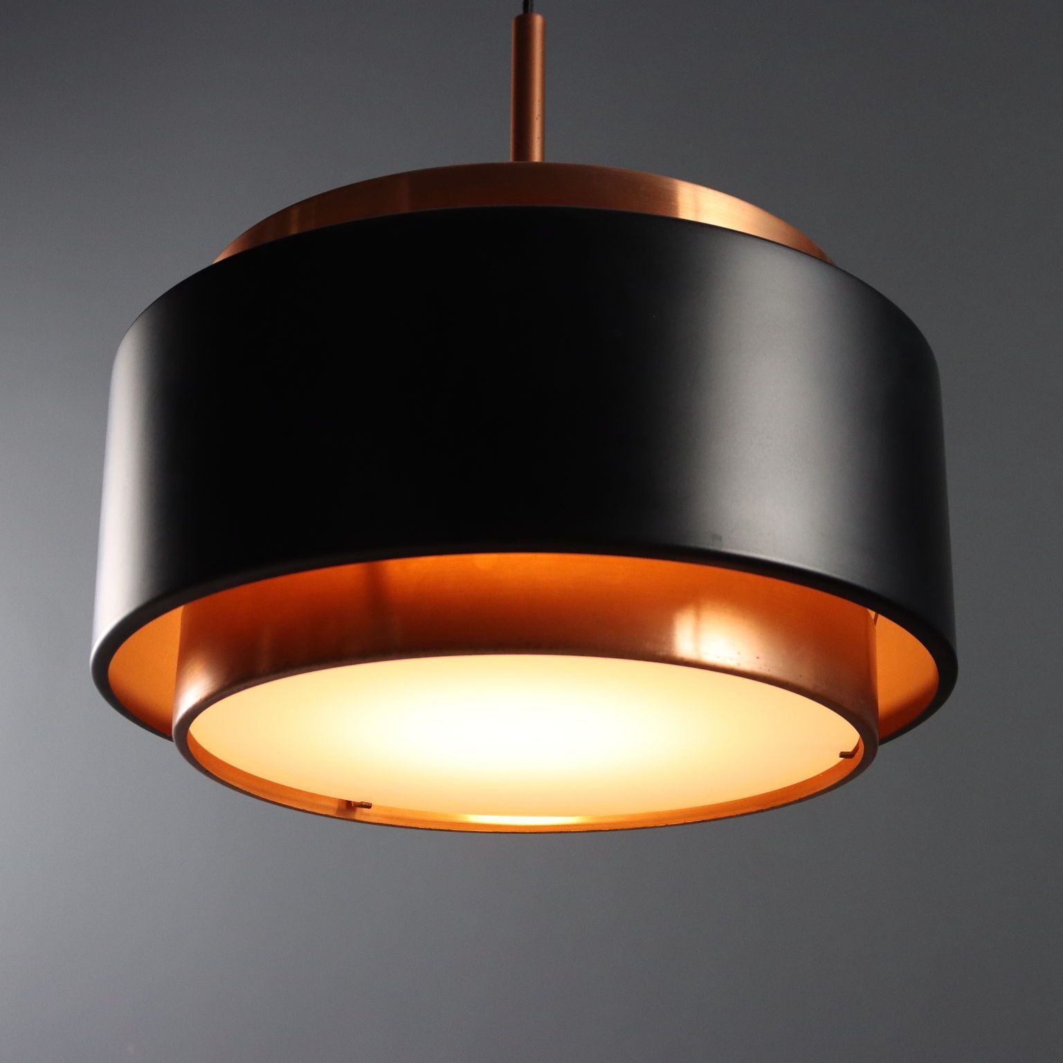 Lampe vintage en métal cuivré et verre, design italien, années 1960 photo for sale