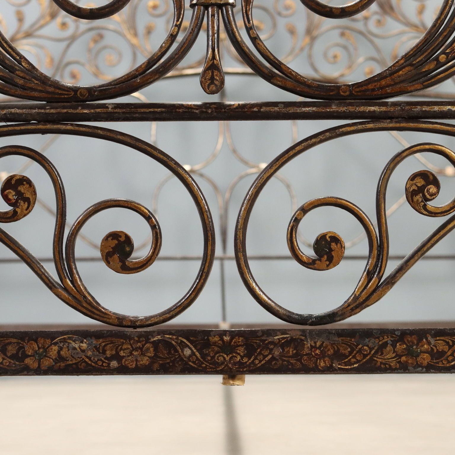 photo furniture Antique Double Bed Wrought Iron Genoa Italy XVIII Century