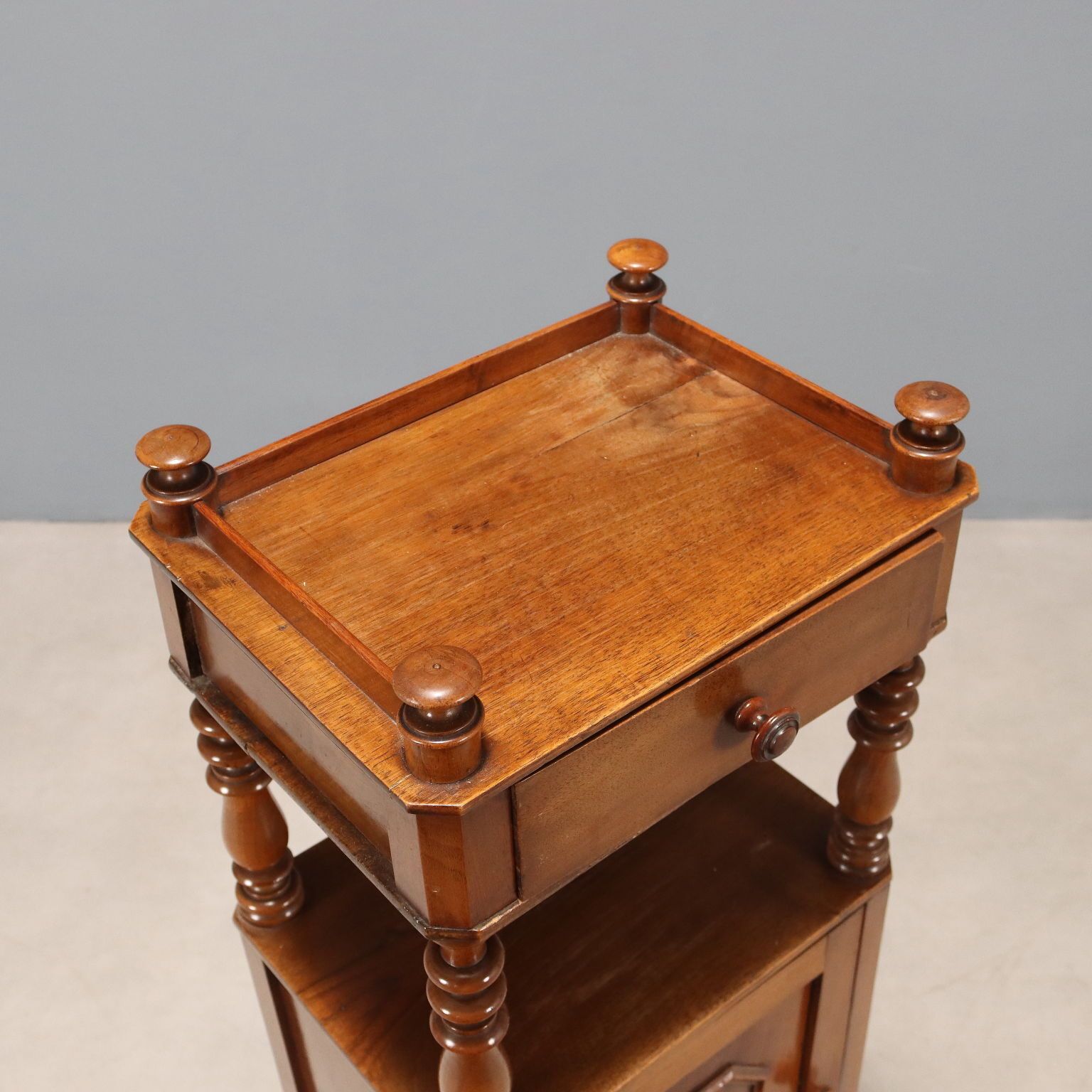Antique Bedside Table Walnut Drawer Italy XIX Century photo buy