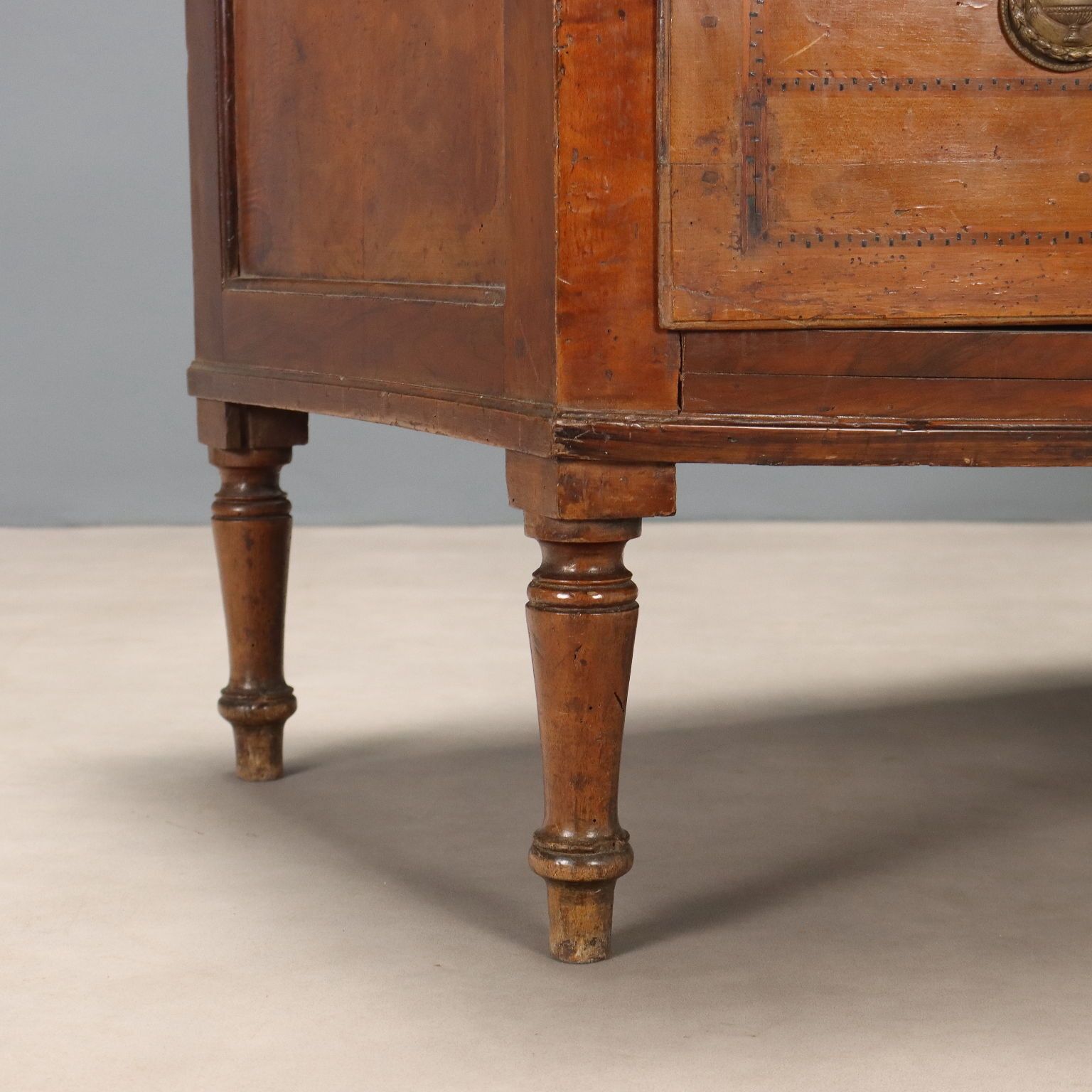 Commode d'époque en noyer 5 tiroirs, Italie, XIXe siècle photo vintage