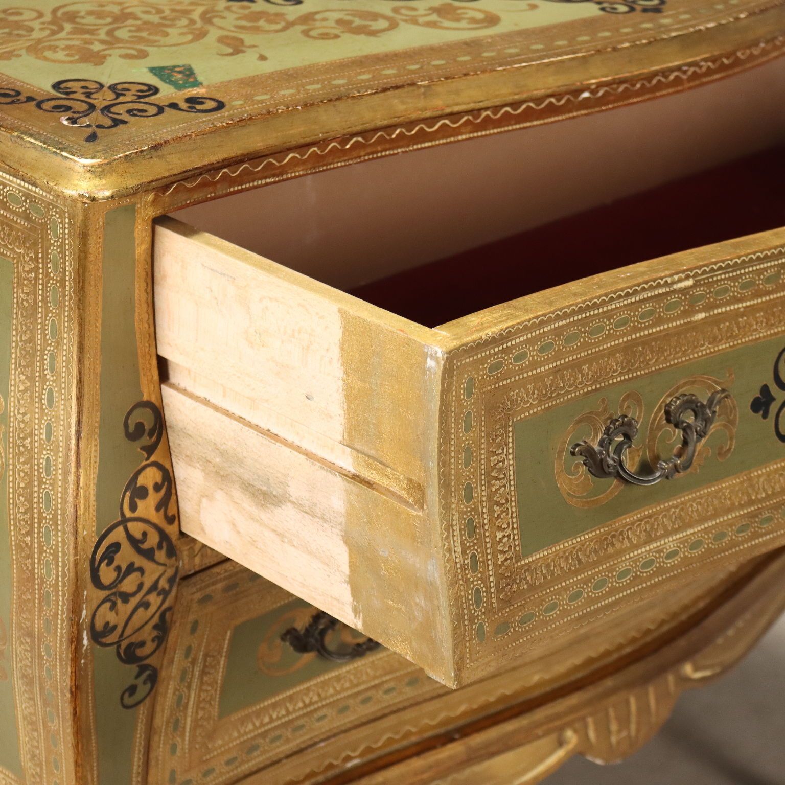 Antique Chest Of Drawers Lacquered Painted Wood XX Century photo Furniture