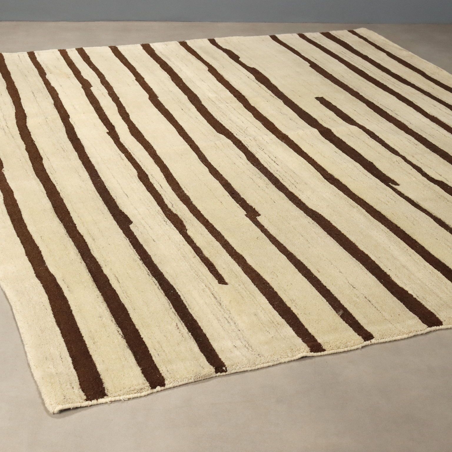 Aziatisch tapijt, wol, zware knoop, handgemaakt, 108 x 100 in