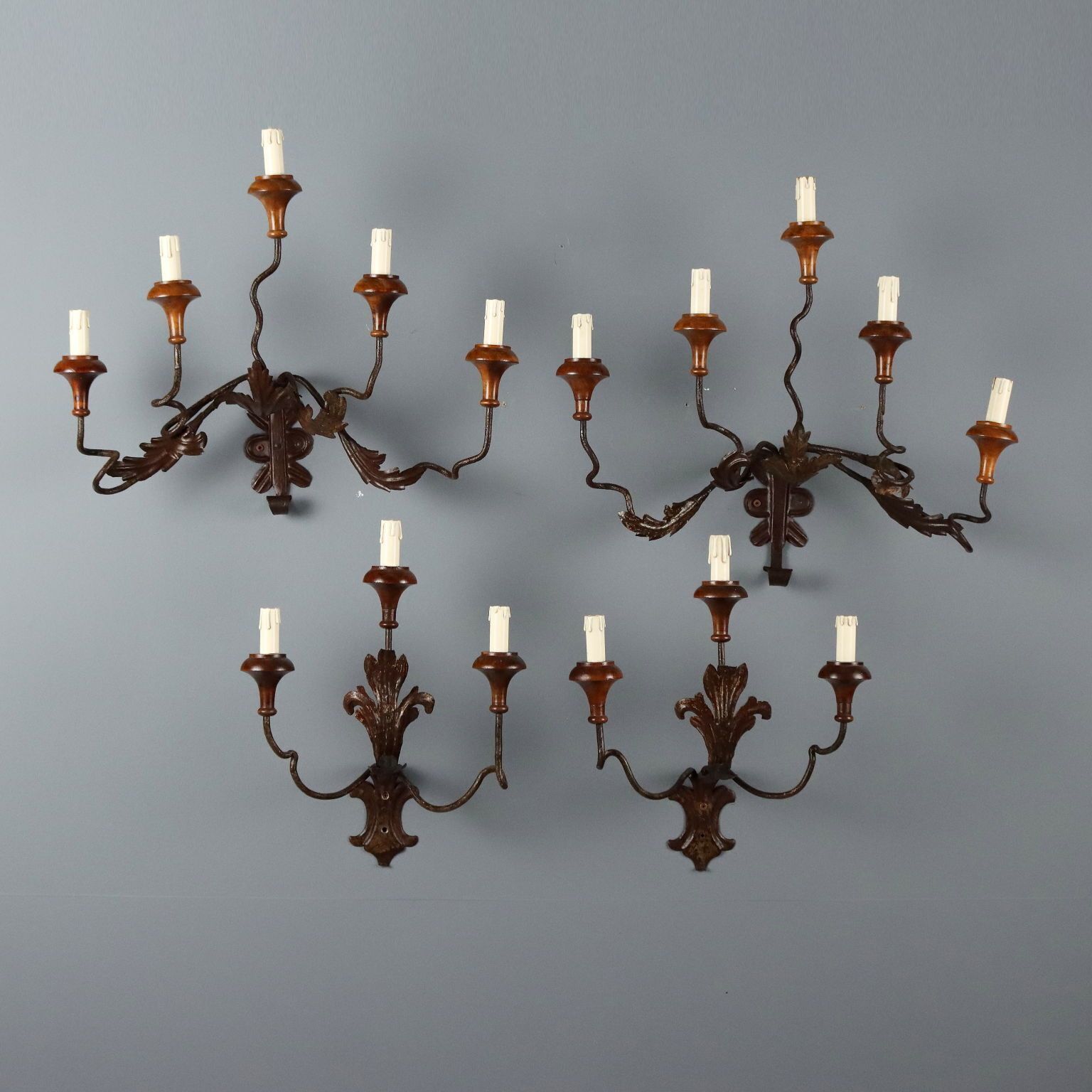Antique Wall Lamps Iron Metal Italy XIX Century