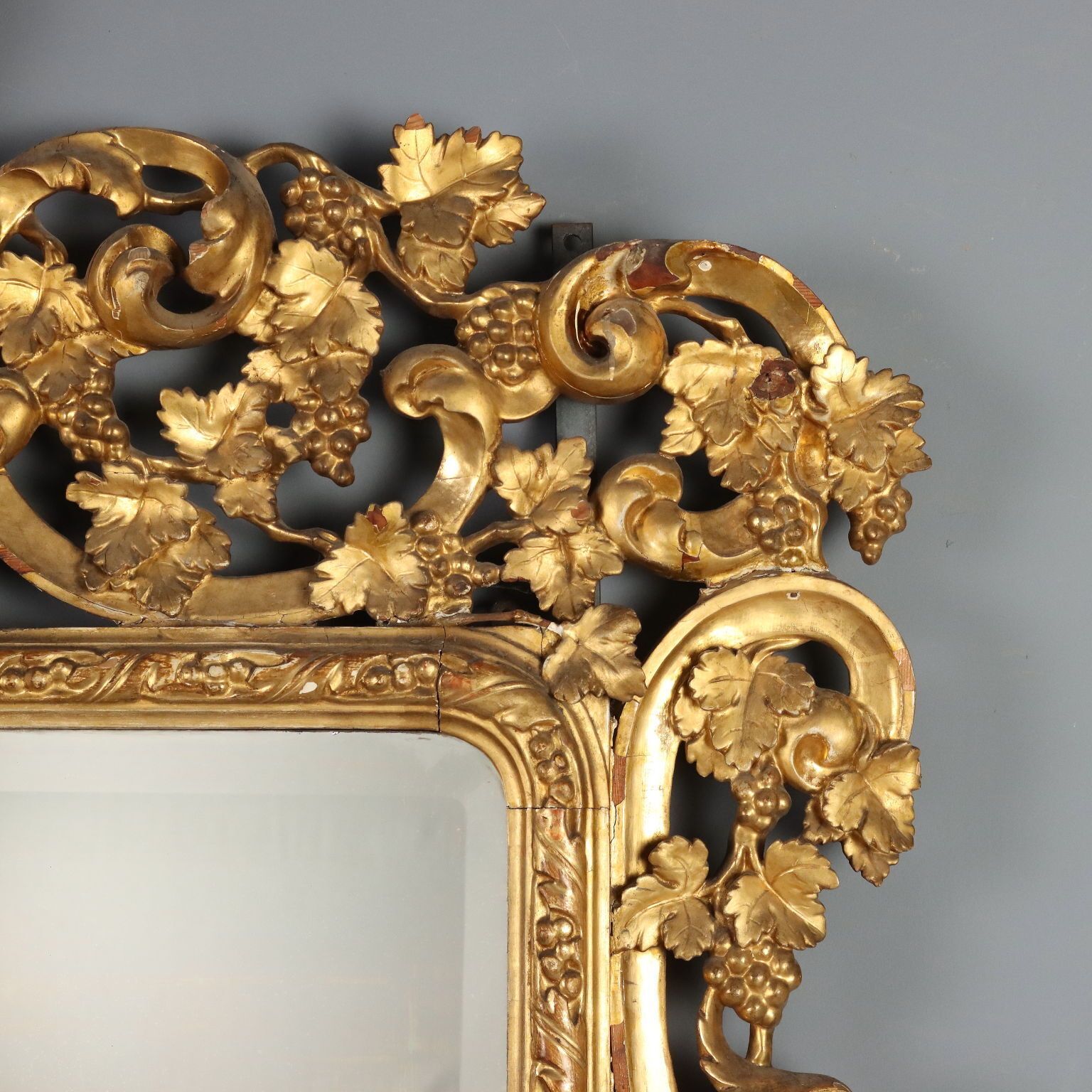 Miroir baroque en bois sculpté doré, Italie, XIXe siècle photo buy