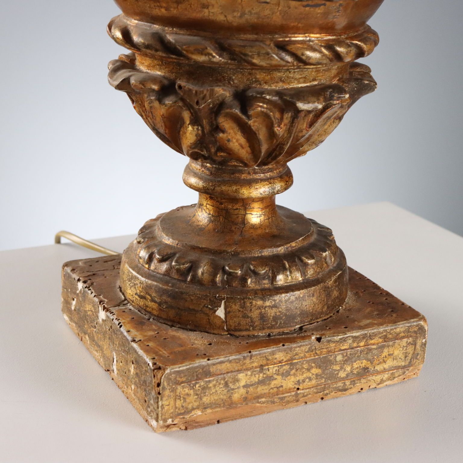 Neoclassicistische Vergulde Houten Lamp 19e Eeuw photo vinterior