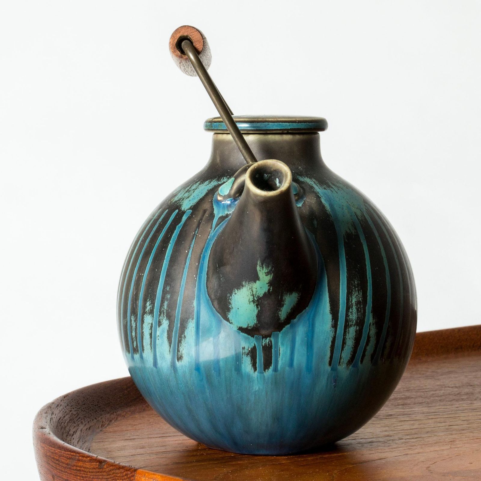 Modernist Stoneware Teapot By Stig Lindberg, Gustavsberg, Sweden, 1950s photo furniture