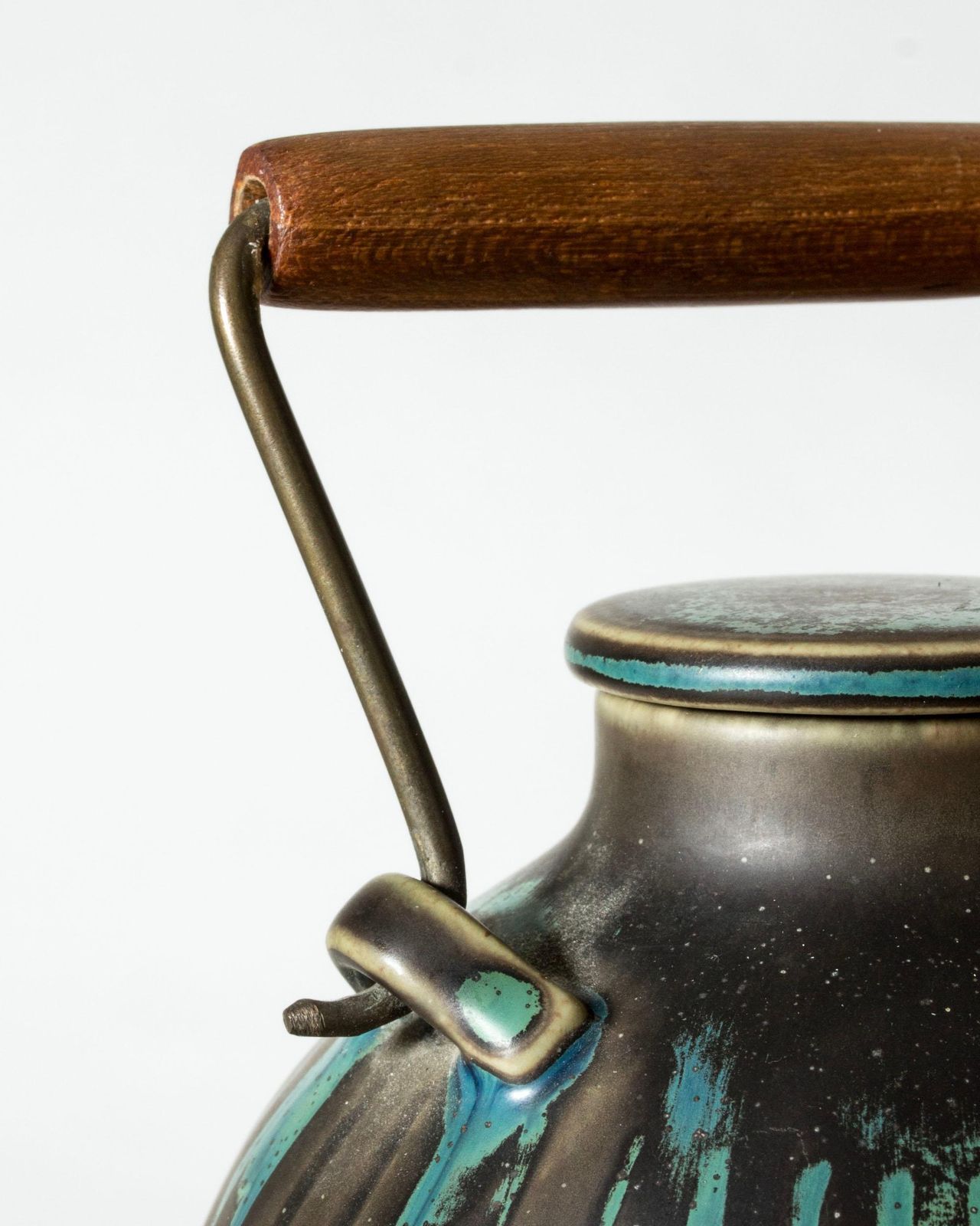 Modernist Stoneware Teapot By Stig Lindberg, Gustavsberg, Sweden, 1950s photo for sale