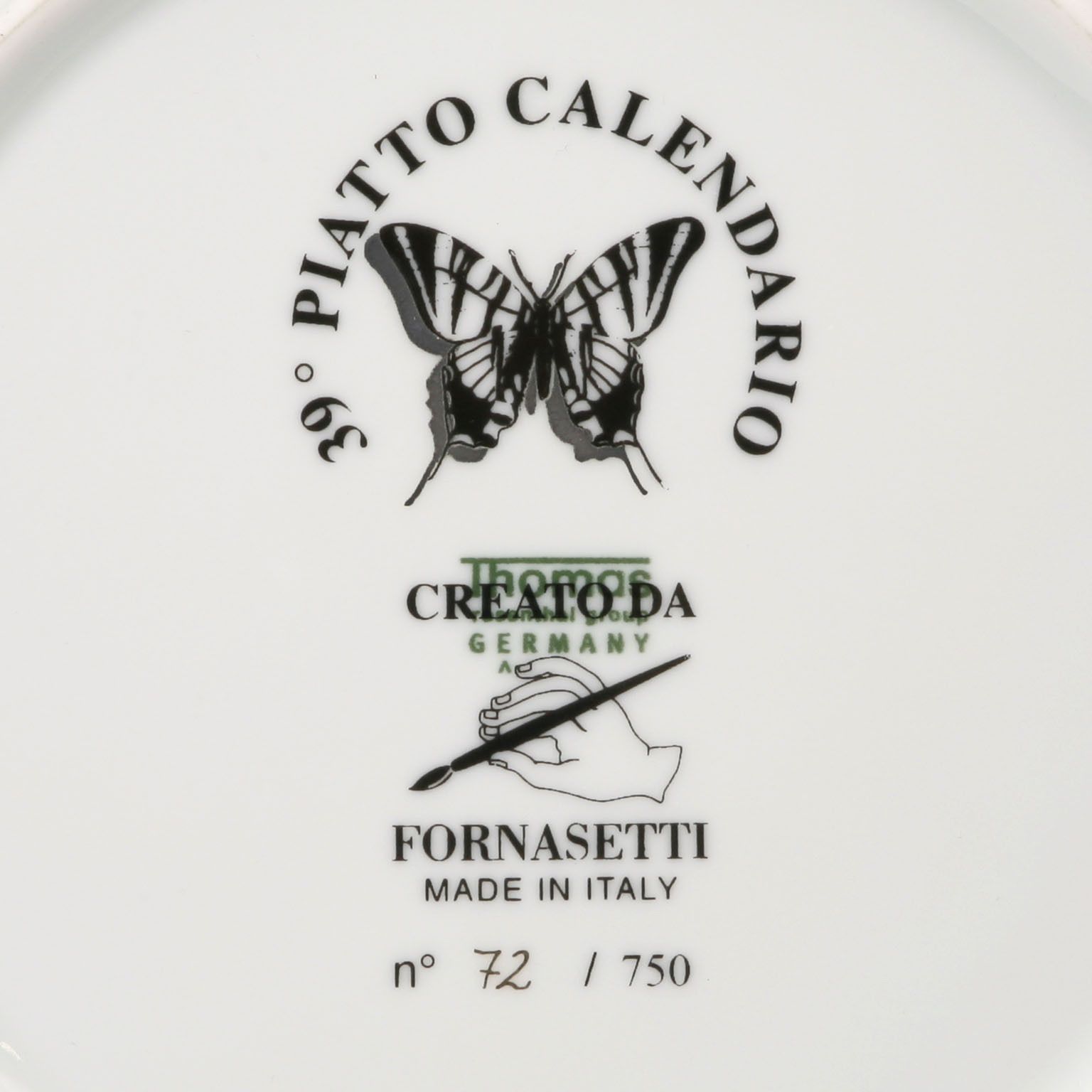 Piero Fornasetti Plate, Calendar Series photo vintage