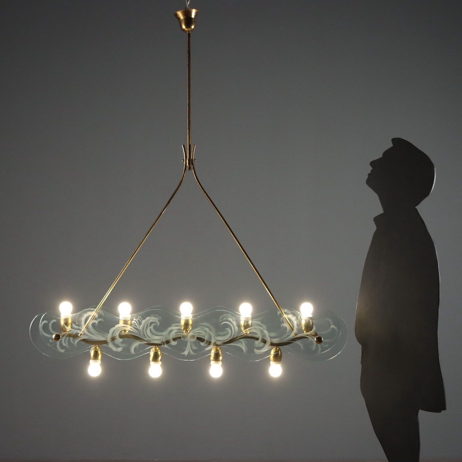 Elegant 1950s Chandelier With Nine Light Points photo furniture
