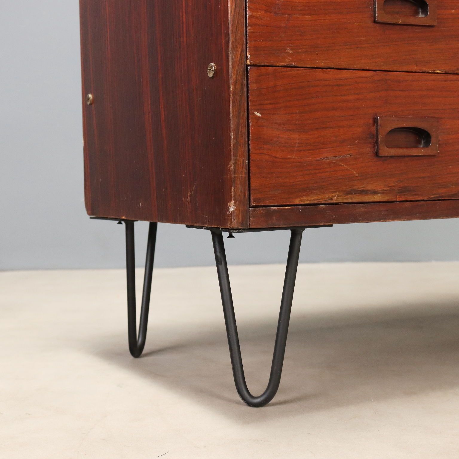 Vintage kast mahonie lades design Italië jaren 1960 photo vintage