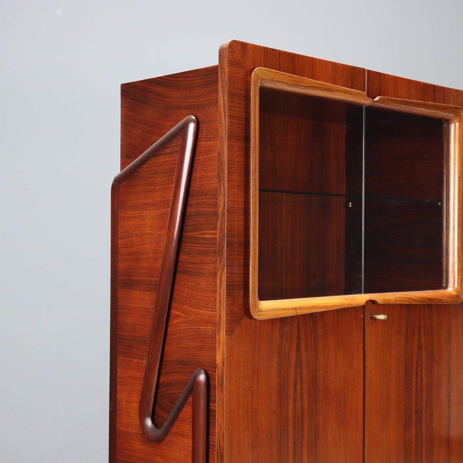 Vintage Cabinet F.Lli Rizzi Mahogany Brass Design Italy 1950s photo Furniture