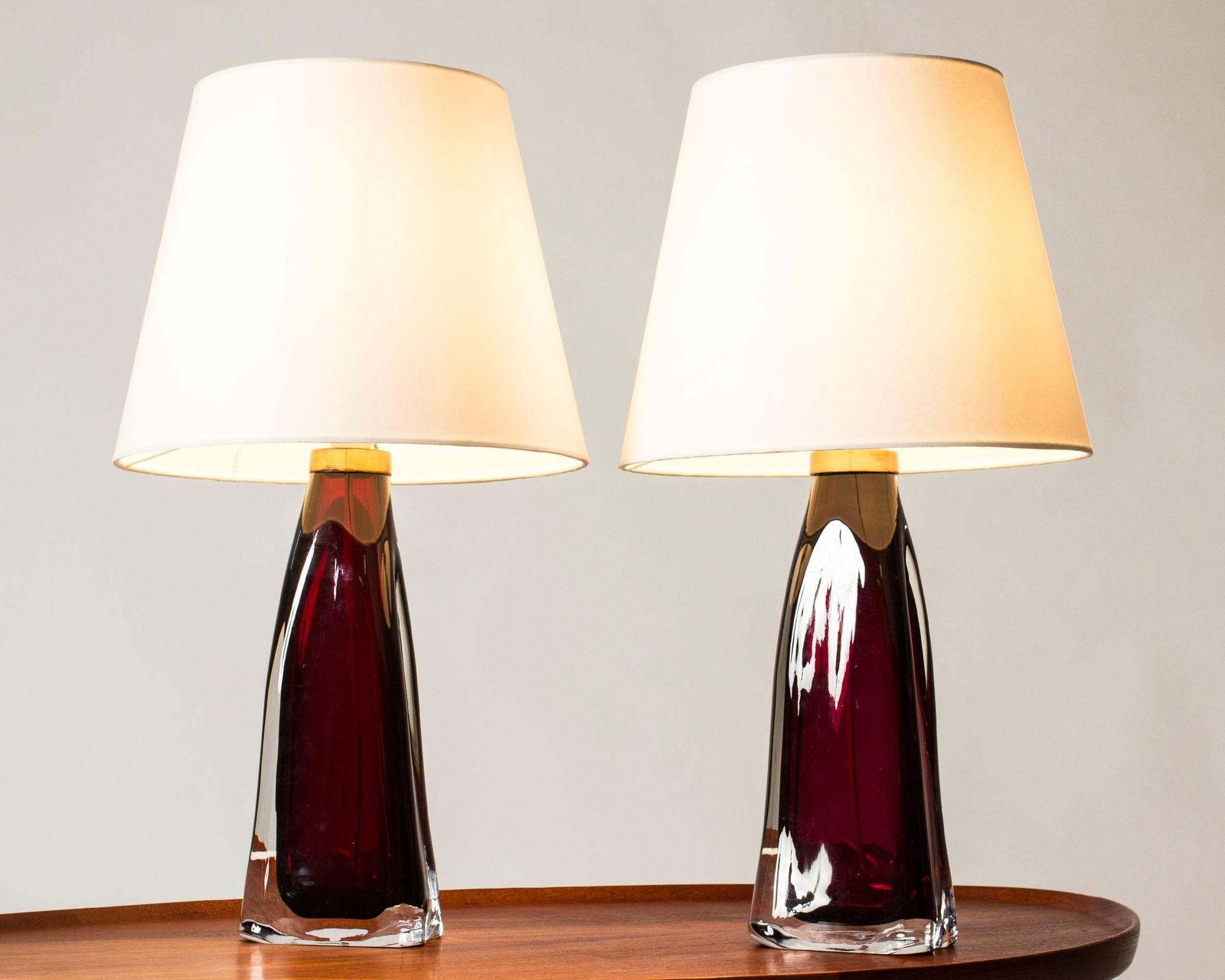 Lampes de table mid-century en verre par Carl Fagerlund, Orrefors, Suède, années 1960 photo 2554.0