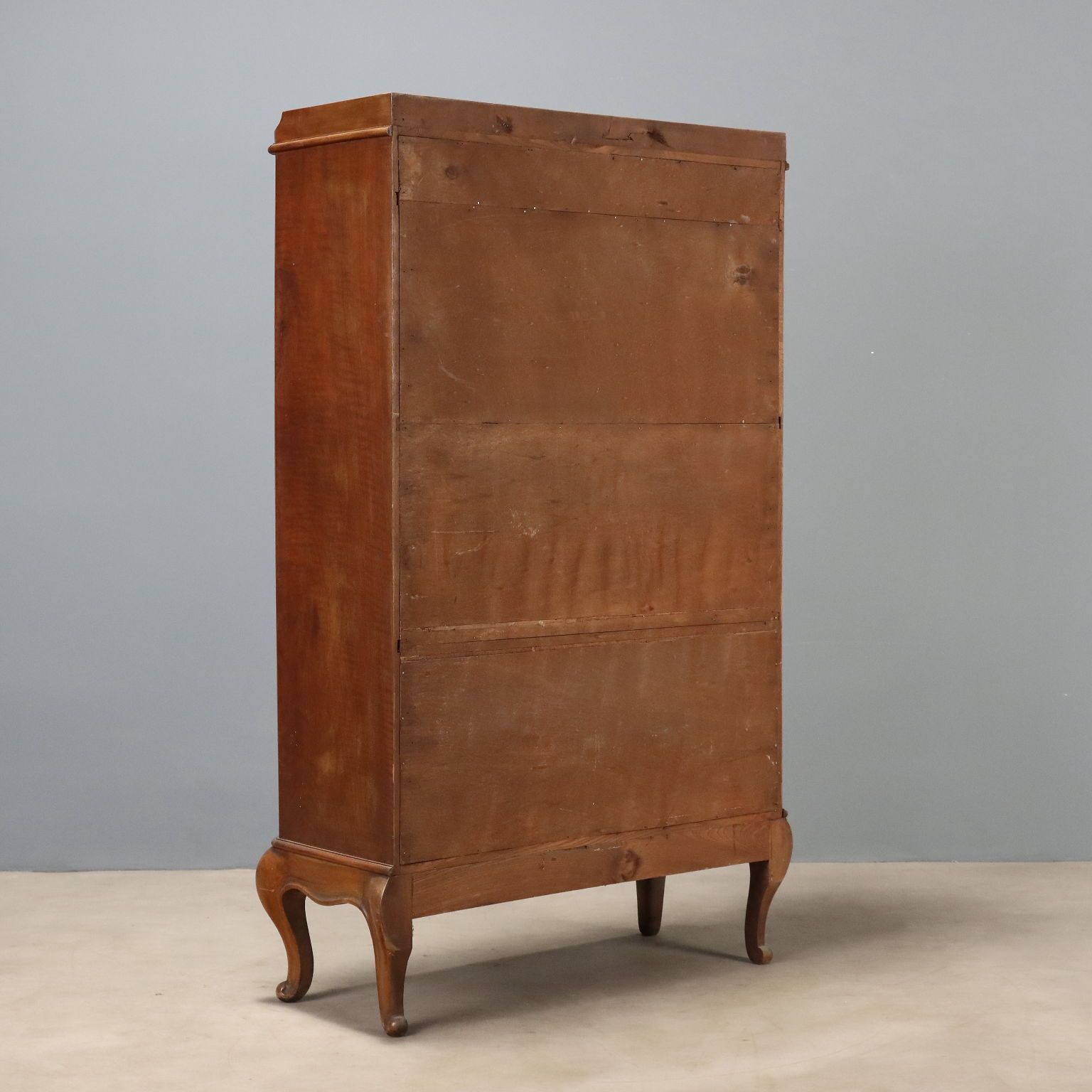 photo furniture Open Walnut Bookcase With Balustrade   Italy 20th Century