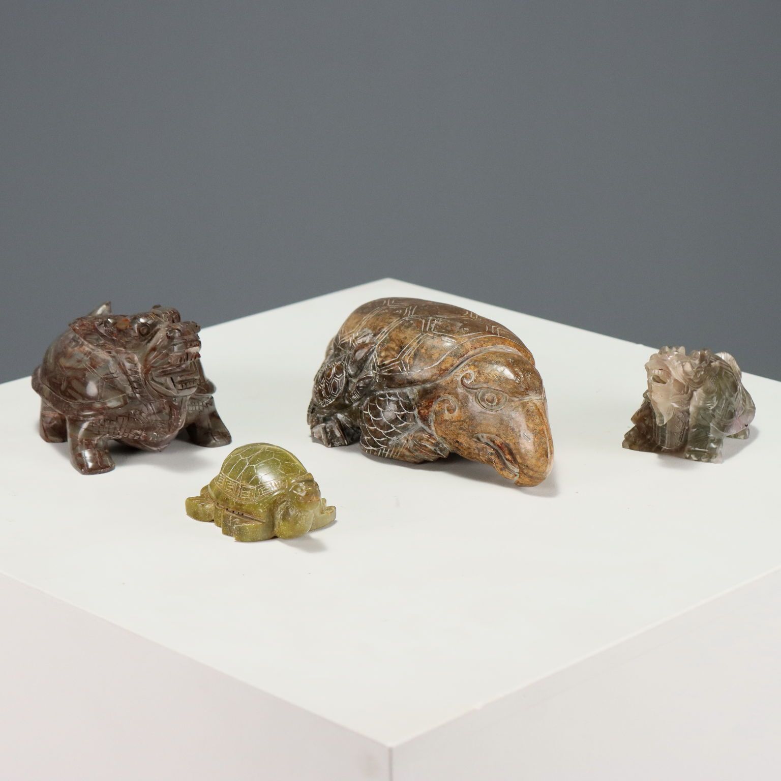 Group Of Dragon Turtles Various Stones And Dimensions XX Century