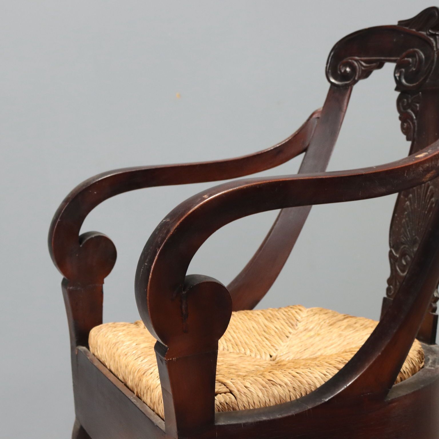 Antique Restoration Armchair Walnut Italy XIX Century photo 390.0
