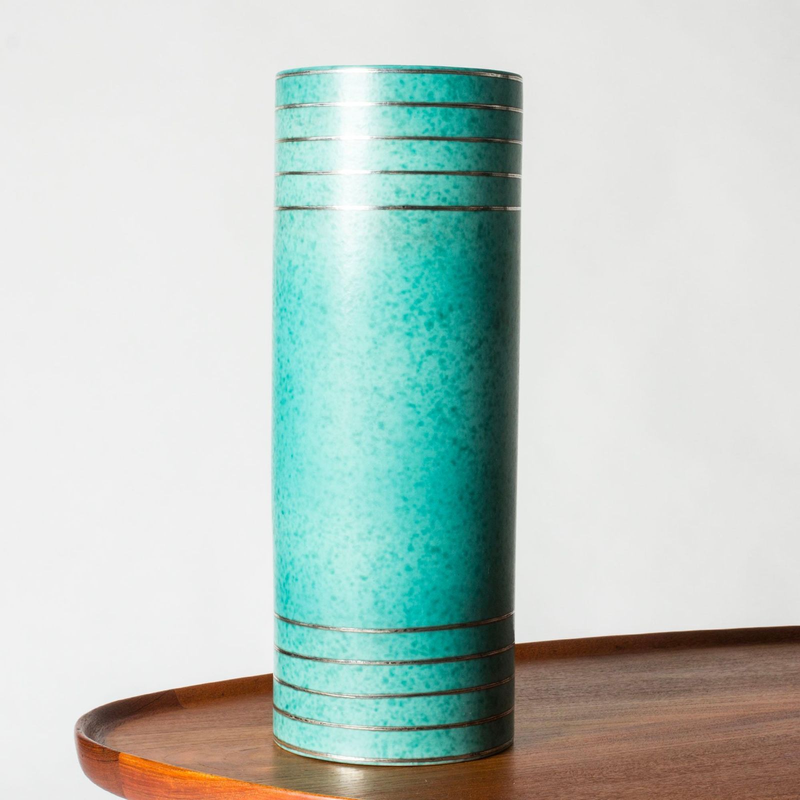 Midcentury Stoneware “Argenta” Vase By Wilhelm Kåge, Gustavsberg, Sweden, 1940s photo Home Decor
