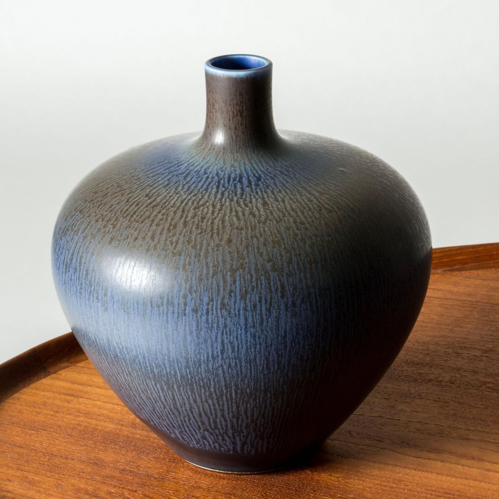 Midcentury Stoneware Vase By Berndt Friberg, Gustavsberg, Sweden, 1962 photo 7724.0