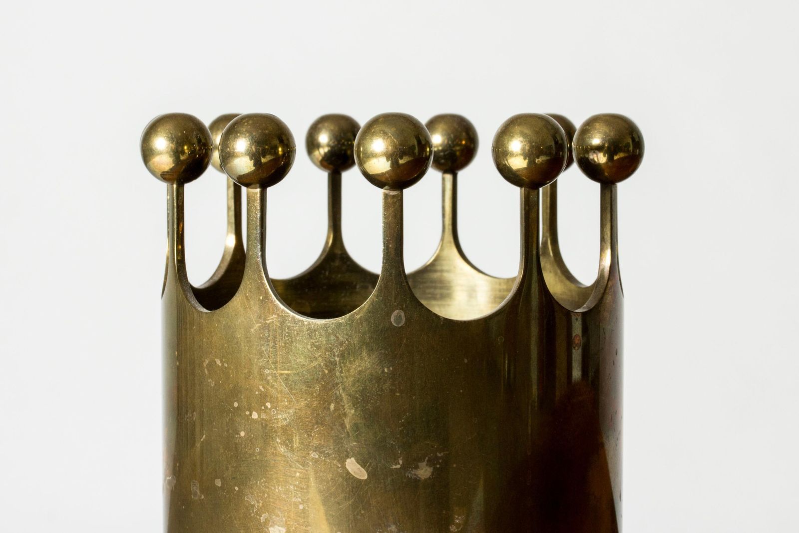 Modernist Brass Vase By Pierre Forssell For Skultuna, Sweden photo for sale