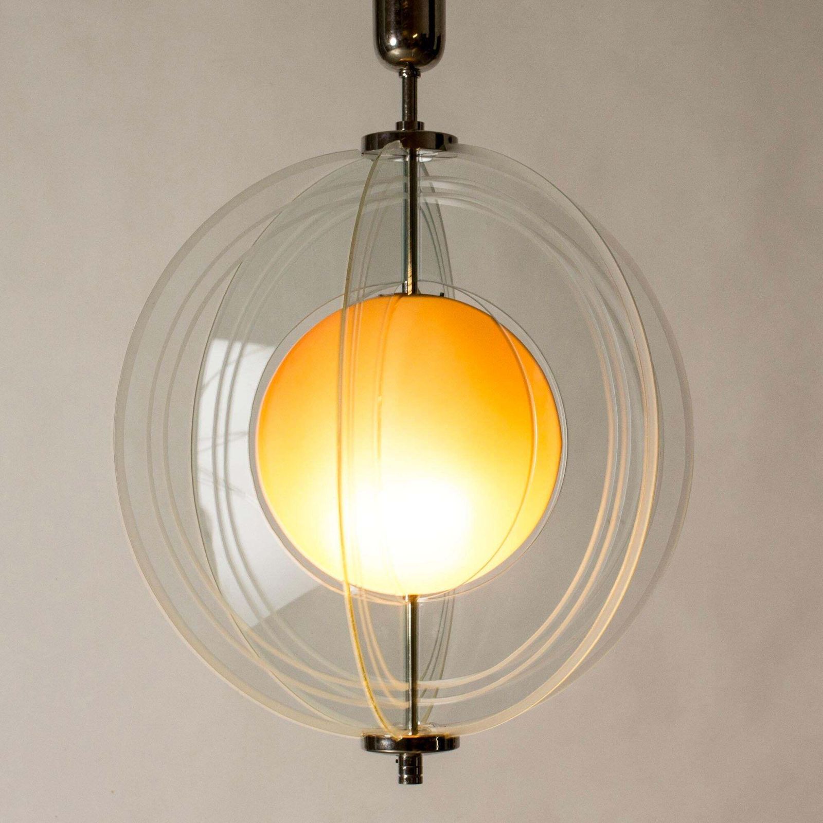 Plafonnier mid-century « Arsenal », Vicke Lindstrand, Orrefors, Suède, 1937 photo for sale