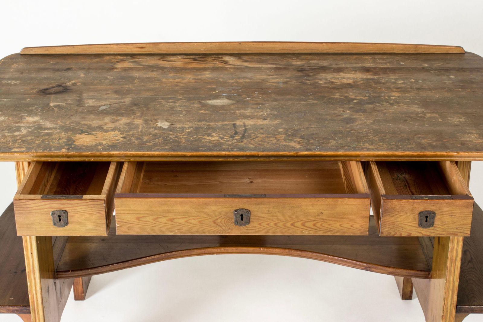 Art Nouveau Pine Desk By Carl Westman, Sweden, 1910s photo vintage