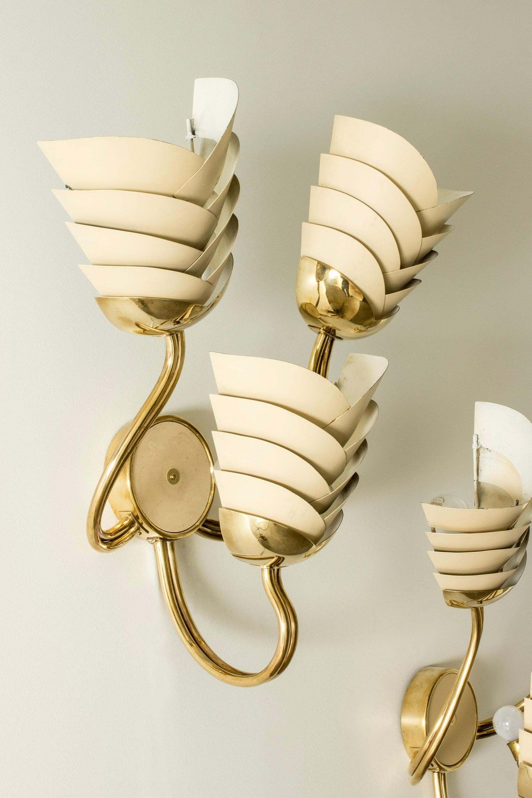 Swedish Modern Brass Wall Lights, Sweden, 1940s photo Lighting