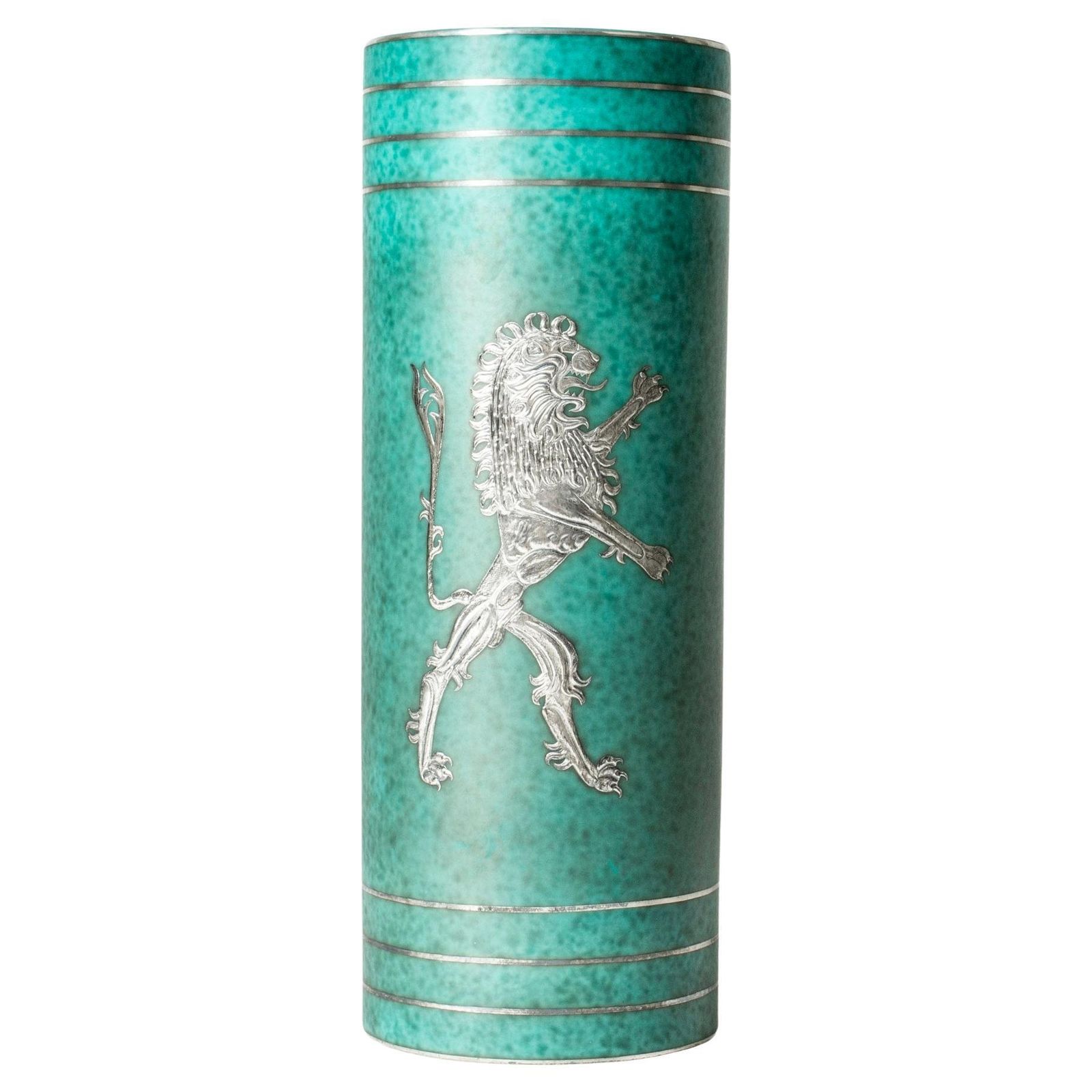 Midcentury Stoneware “Argenta” Vase By Wilhelm Kåge, Gustavsberg, Sweden, 1959