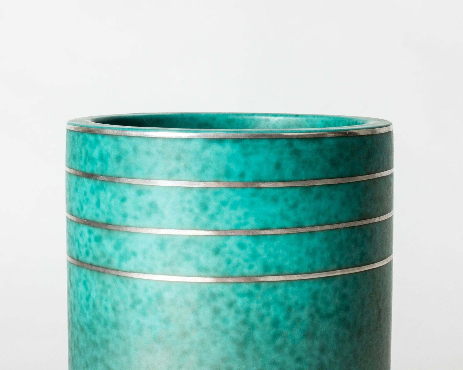 Midcentury Stoneware “Argenta” Vase By Wilhelm Kåge, Gustavsberg, Sweden, 1959 photo for sale