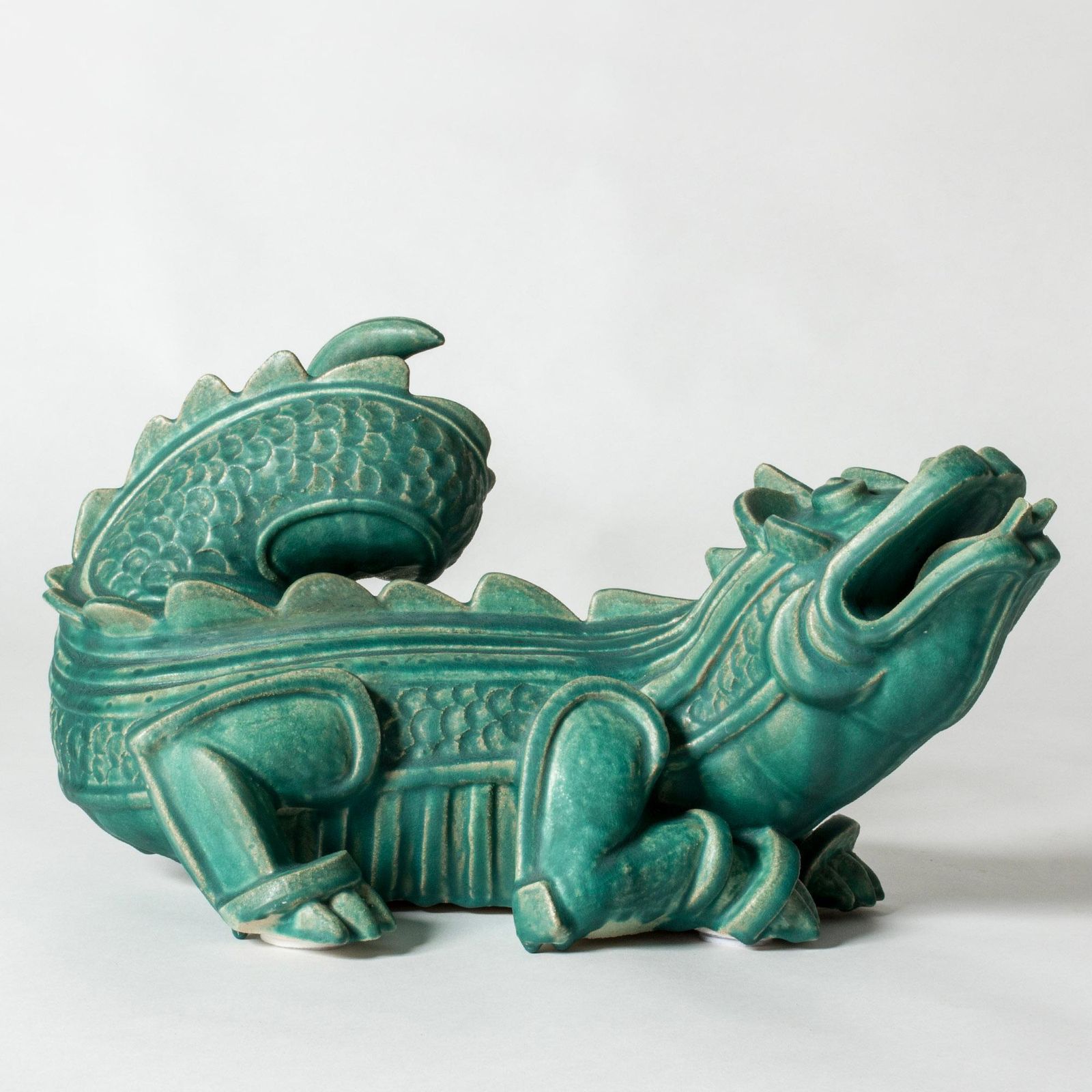 Stoneware drakensculptuur van Wilhelm Kåge, Gustavsberg, Zweden, jaren 1940 photo for sale