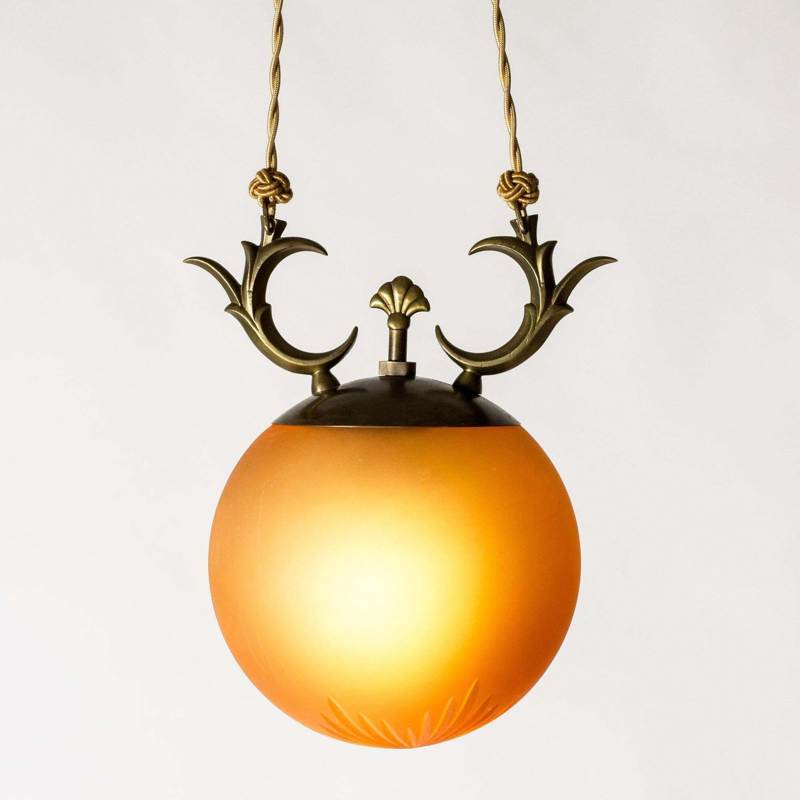 Swedish Grace Pendant Light, Chr Berg & Co, Sweden, 1920s photo vinterior